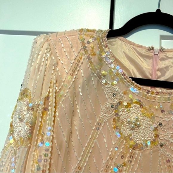 • VINTAGE 80s Gorgeous sparkly pink evening Gown • - Picture 11 of 16